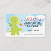Cute Dragon Baby shower Diaper Raffle Informatiekaartje (Voorkant)