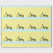 Cute Dragon Birthday Cadeaupapier (Vlak)