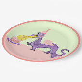 Cute Dragon Birthday Party Papieren Bordje (Gekanteld)