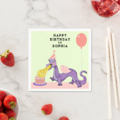 Cute Dragon Birthday Party Servet (Insitu)
