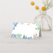 Cute Dragon Boy Birthday Food Tent Plaatskaartje (Achterkant)