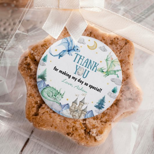 Cute Dragon Boy Birthday Ronde Sticker