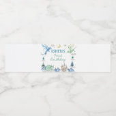 Cute Dragon Boy Birthday Water Bottle Label Waterfles Etiket (Enkel label)