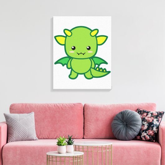 Cute Dragon Canvas Afdruk (Insitu (Woonkamer))