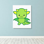 Cute Dragon Canvas Afdruk (Insitu (Houten vloer))