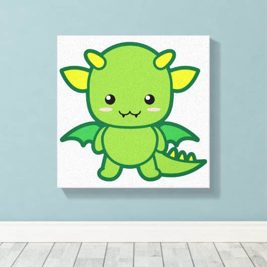 Cute Dragon Canvas Afdruk (Insitu (Houten vloer))