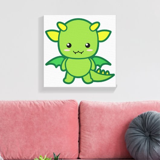 Cute Dragon Canvas Afdruk (Insitu (Woonkamer))