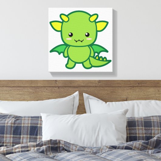 Cute Dragon Canvas Afdruk (Insitu (Slaapkamer))