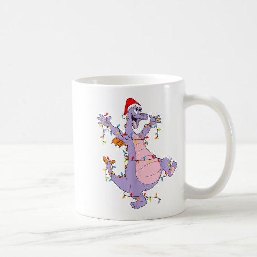 Cute Dragon Christmas Lights Santa Hat Animal Men Koffiemok (Rechts)