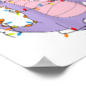 Cute Dragon Christmas Lights Santa Hat Animal Men  Poster (Hoek)