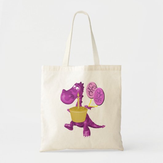 Cute Dragon Cupcake-ballonnen Tote Bag (Voorkant)