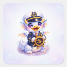 Cute Dragon Eend Kapitein Sticker