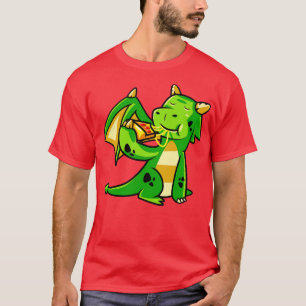 Cute Dragon eet Pizza Mythical Creatster Monster T-shirt