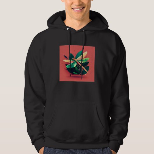 Cute Dragon Fly Illustation Aesthetic Colorful Wom Hoodie (Voorkant)