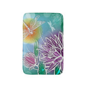 Cute Dragon Fly  Summer Colors Modern Floral Badmat (Voorkant Verticaal)