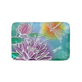 Cute Dragon Fly  Summer Colors Modern Floral Badmat (Voorkant)