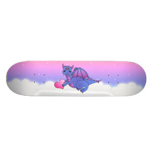 Cute Dragon Heart Blauwe - Roze - Paarse Skateboar Skateboard