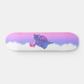 Cute Dragon Heart Blue - Roze - Paarse skateboard (Horizontaal)