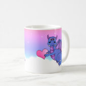 Cute Dragon Heart Mok Blue - Roze - Paars (Voorkant rechts)