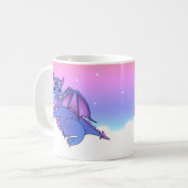 Cute Dragon Heart Mok Blue - Roze - Paars (Voorkant links)