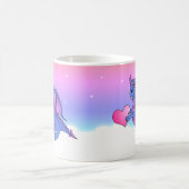 Cute Dragon Heart Mok Blue - Roze - Paars (Center)