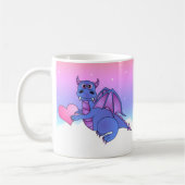 Cute Dragon Heart Mok Blue - Roze - Paars (Links)