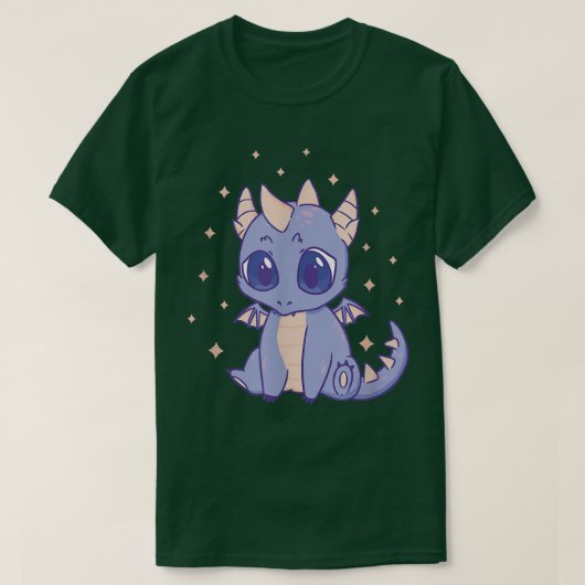 Cute Dragon Kawaii Paars T-shirt (Design voorkant)