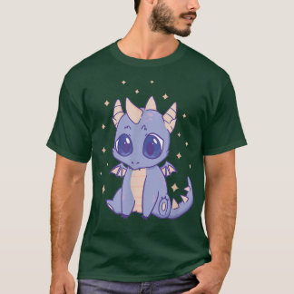 Cute Dragon Kawaii Paars T-shirt