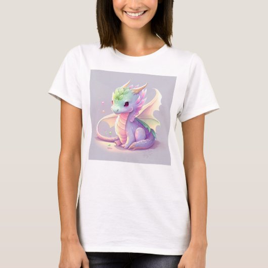 Cute Dragon Kawaii T-shirt (Voorkant)