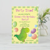 Cute Dragon Kinder Party Invitation, Children's Pa Kaart (Staand voorkant)