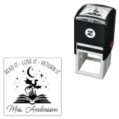 Cute Dragon Library Floral Grow your Mind Teacher Zelfinktende Stempel (In situ)