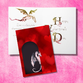 Cute Dragon, Red Hearts Daughter Valentijnsdag Kaart