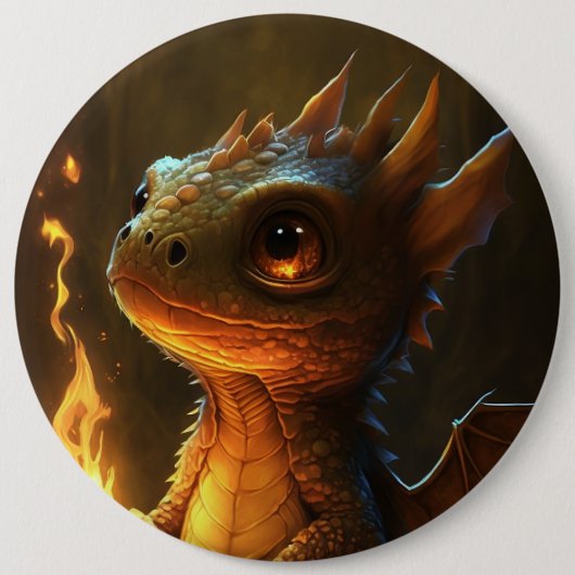 Cute Dragon Ronde Button 6,0 Cm (Voorkant)
