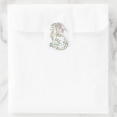Cute Dragon Ronde Sticker (Tas)