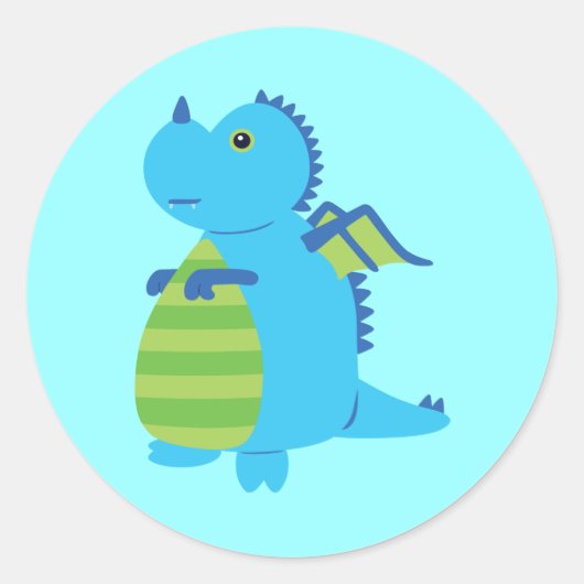 Cute Dragon Ronde Sticker (Voorkant)