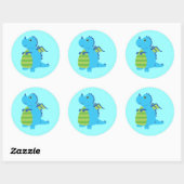 Cute Dragon Ronde Sticker (Vel)