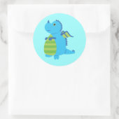 Cute Dragon Ronde Sticker (Tas)