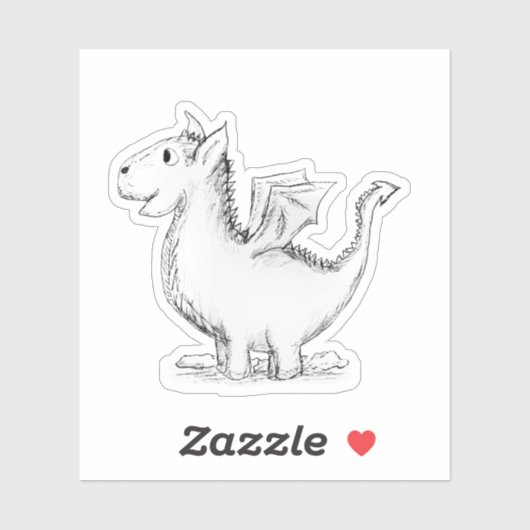 Cute Dragon Sketch Sticker (Vel)