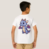 Cute Dragon Skull Mascot Anime Style Vector T-Shir T-shirt (Achterkant volledig)