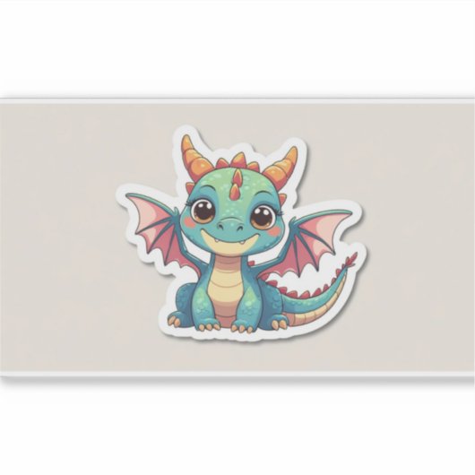 Cute dragon Sticker (Voorkant)