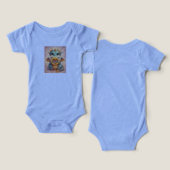 cute Dragon with Pacifier - Baby Bodysuit  (Ontwerp Voorkant & Achterkant)