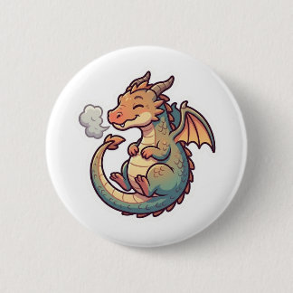 Cute Dragon Zodiac Ronde Button 5,7 Cm