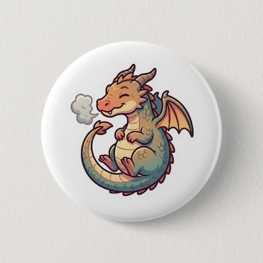 Cute Dragon Zodiac Ronde Button 5,7 Cm (Voorkant)