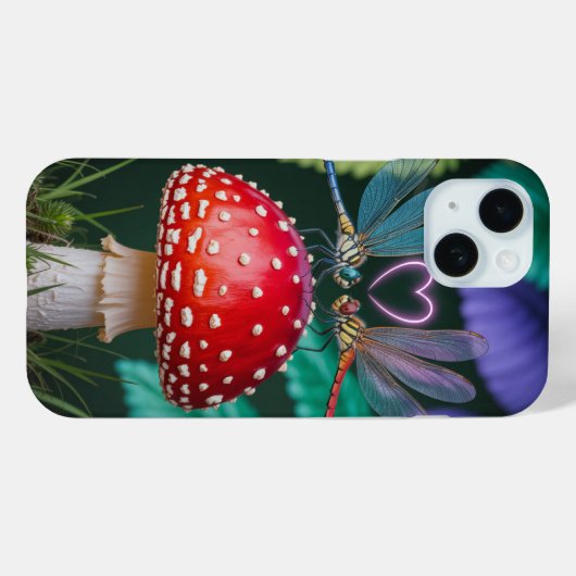 Cute Dragonflies on a Mushroom - Case-Mate iPhone Case (Achterkant (horizontaal))