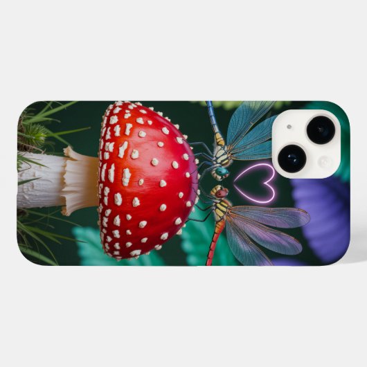 Cute Dragonflies on a Mushroom -  Case-Mate iPhone Case (Achterkant (horizontaal))