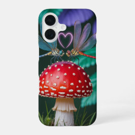 Cute Dragonflies on a Mushroom -  iPhone 16 Hoesje