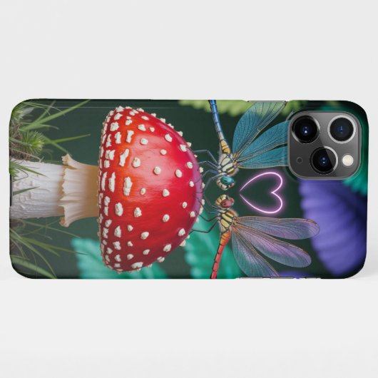 Cute Dragonflies on a Mushroom - iPhone Hoesje (Achterkant horizontaal)