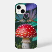 Cute Dragonflies on a Mushroom - iPhone Hoesje (Achterkant)