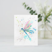 Cute Dragonfly Colorful | kerstcadeau Kaart (Staand voorkant)
