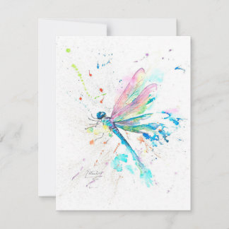Cute Dragonfly Colorful | kerstcadeau Kaart
